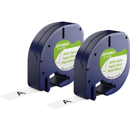 CINTA DYMO LT PAPEL BLANCO 12mm x 4 M.  2 UND ( 10697 ) 1