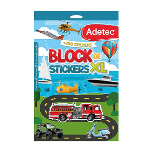 BLOCK DE STICKERS XL ADETEC TRANSPORTES 4HJS. + 100 STICKERS 