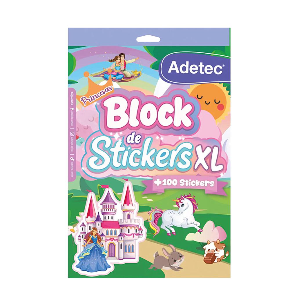 BLOCK DE STICKERS XL ADETEC PRINCESA 4HJS. + 100 STICKERS 1