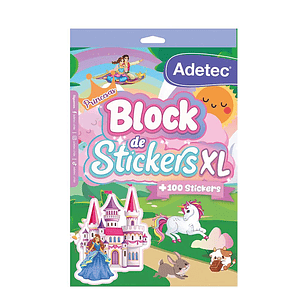 BLOCK DE STICKERS XL ADETEC PRINCESA 4HJS. + 100 STICKERS