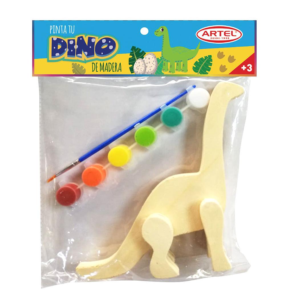FIGURA DE MADERA 3D PINTA  DINOSAURIO ARTEL ( DESC. ) 1