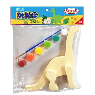 FIGURA DE MADERA 3D PINTA  DINOSAURIO ARTEL ( DESC. )