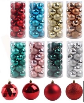 SET ESFERAS NAVIDEÑAS 6 CMS 24 UNIDADES 1