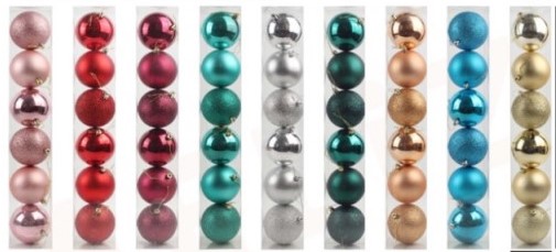 SET ESFERAS NAVIDEÑAS 8 CMS 6 UNIDADES 1