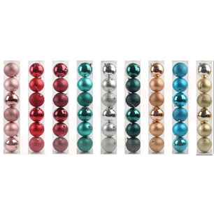 SET ESFERAS NAVIDEÑAS 8 CMS 6 UNIDADES