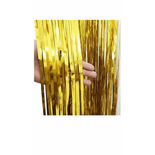 CORTINA METALIZADA GLAM DORADA 240 X 100 CMS. 1 UNID.