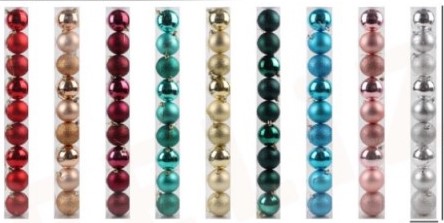 SET ESFERAS NAVIDEÑAS 6 CMS 9 UNIDADES 1