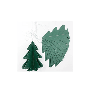 GUIRNALDA NAVIDEÑA GLAM 10 ARBOLITOS VERDE 3MTS. APROX.