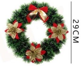 ADORNO NAVIDEÑO CORONA 29 CMS. 1 UN. 1