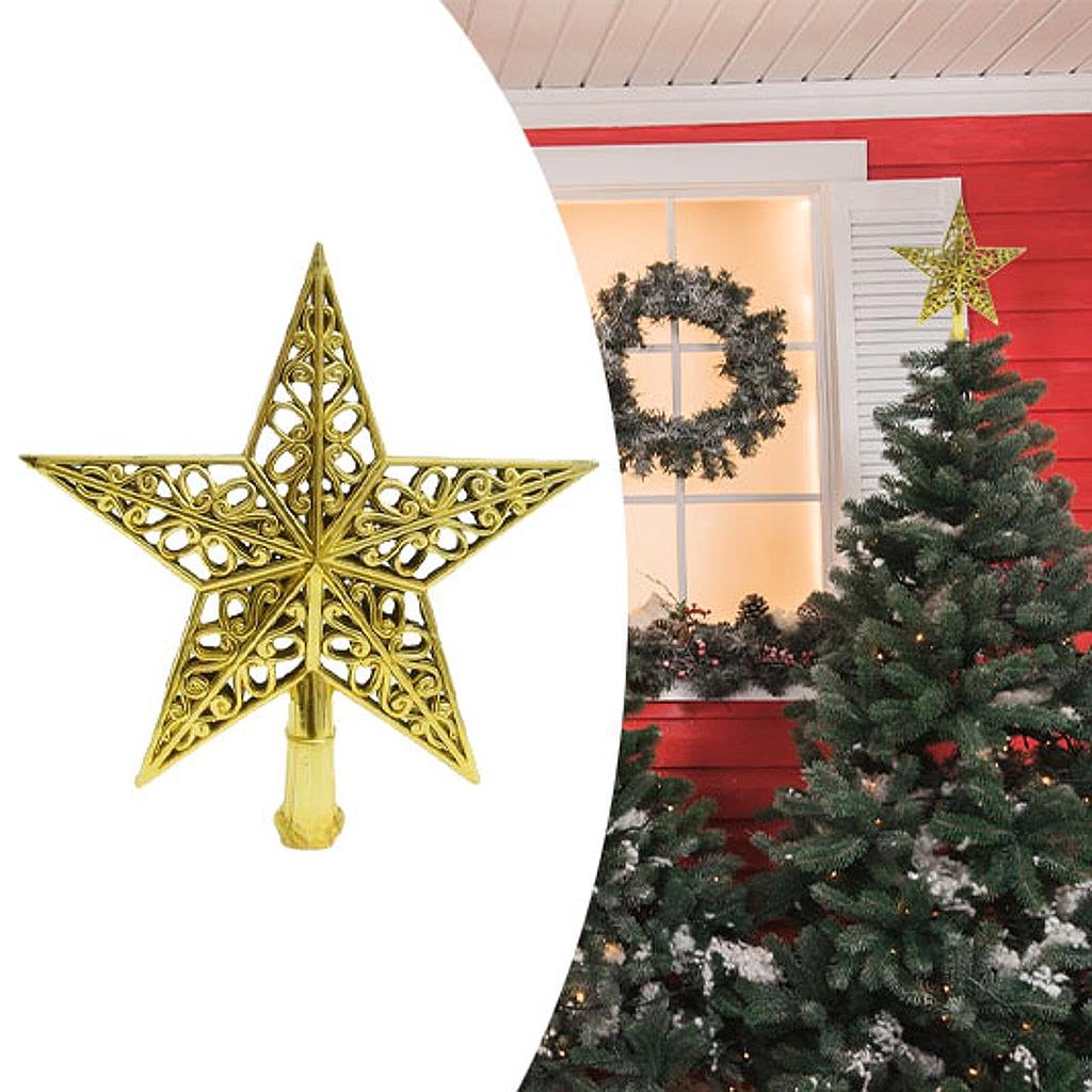 ESTRELLA ARBOL DE NAVIDAD DORADA GLAM 22X20 CMS.  1