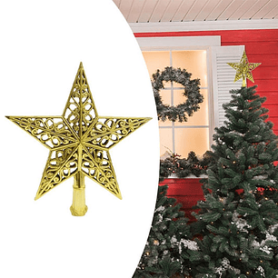 ESTRELLA ARBOL DE NAVIDAD DORADA GLAM 22X20 CMS. 