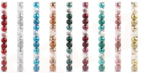 SET ESFERAS NAVIDEÑAS 4 CMS 12 UNIDADES 1