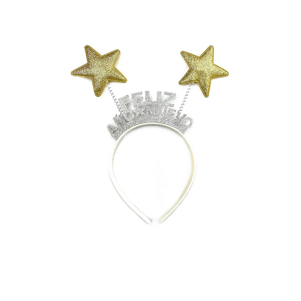 CINTILLO GLAM C/ESTRELLAS ''FELIZ AÑO NUEVO'' 1 UNID. 1