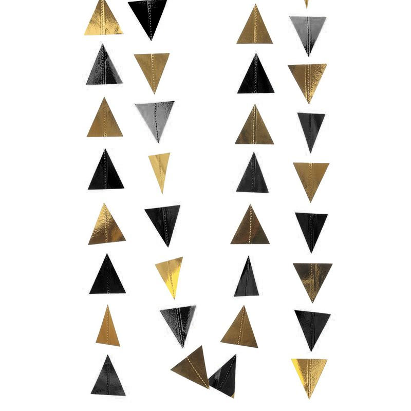 GUIRNALDA GLAM BANDERINES DORADOS / NEGROS 2,5 MTS. 1 UNID. 1