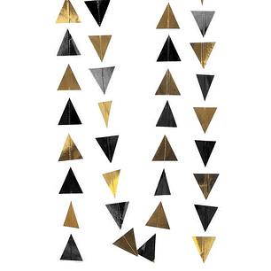 GUIRNALDA GLAM BANDERINES DORADOS / NEGROS 2,5 MTS. 1 UNID.