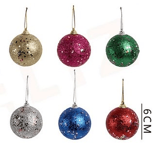 ADORNO NAVIDEÑO ESFERAS 6 CMS. 6 UNIDADES