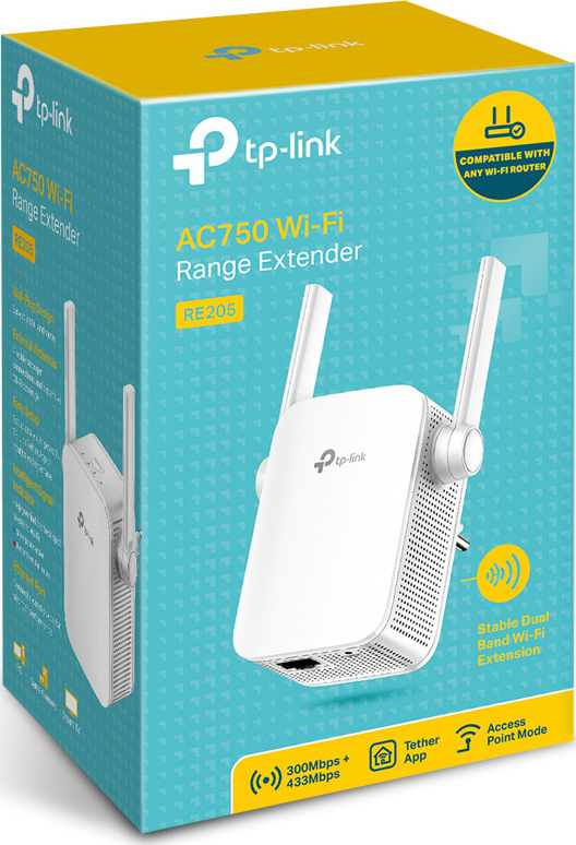 EXTENSOR DE RANGO TP-LINK RE205 AC 750 MBPS WIFI DUAL BAND EXTENSION  1