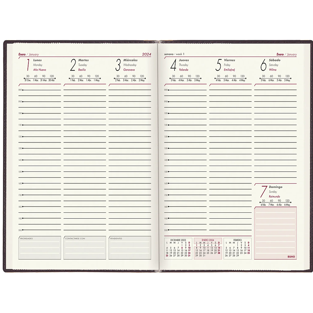 AGENDA BUHO WEEKLY CLASICA 2026 (COD.7761) 1