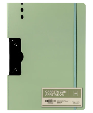 CARPETA ARTEL A4 C/APRETADOR LATERAL PASTEL 1