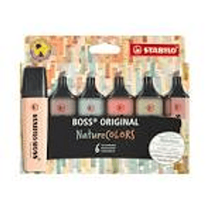 DESTACADORES STABILO BOSS ORIGINAL NATURE COLORS  6 COLORES 70 / 6-2-2