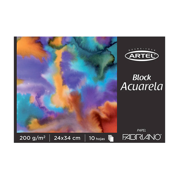 BLOCK ACUARELA ARTEL FABRIANO 10 HOJAS 200GRS. 24X34CMS. 1