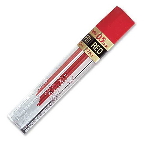TUBO MINA PENTEL 0.5 RED 12PCS. 1