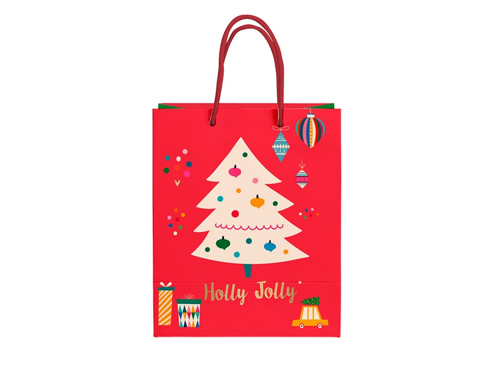 BOLSA DE REGALO NAVIDAD VILLAGE 15 X 20 X 8 CM 1