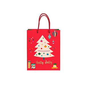 BOLSA DE REGALO NAVIDAD VILLAGE 15 X 20 X 8 CM