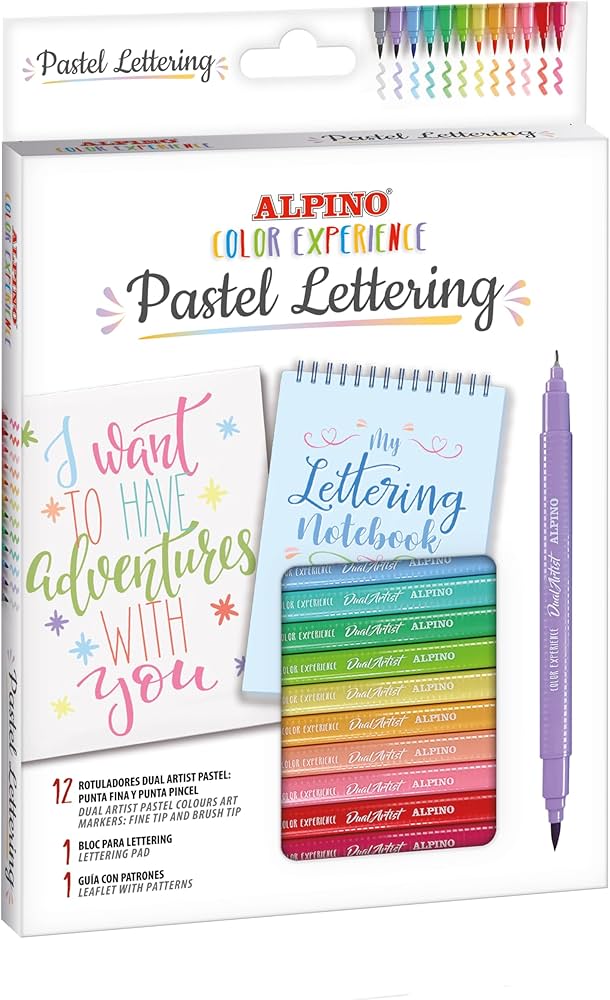 SET 12 ROTULADORES PASTEL LETTERING EXPERIENCE ALPINO  1