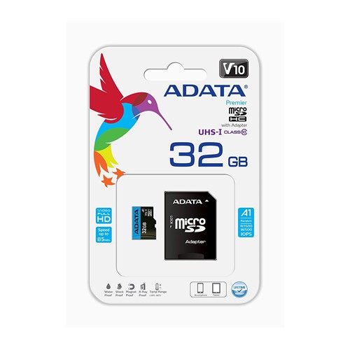 MEMORIA PORTATIL ADATA MICRO SD UHS-I 32GB CLASS 10 100MB/s V10 1