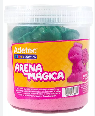 ARENA MAGICA ADETEC COLOR ROSADO 450 GRS C/MOLDE 1