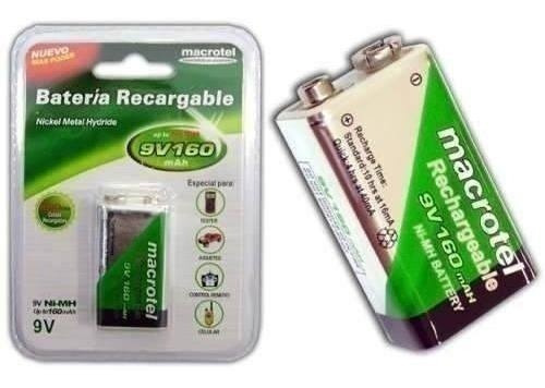 BATERIA RECARGABLE MACROTEL 9V 160mah 1