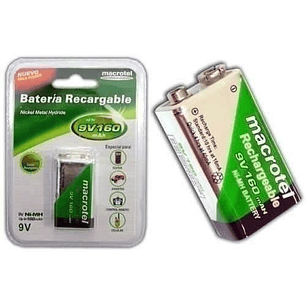 BATERIA RECARGABLE MACROTEL 9V 160mah