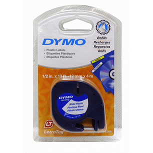 CINTA DYMO LT PLASTICA BLANCA 12mm x 4M ( 91331 )