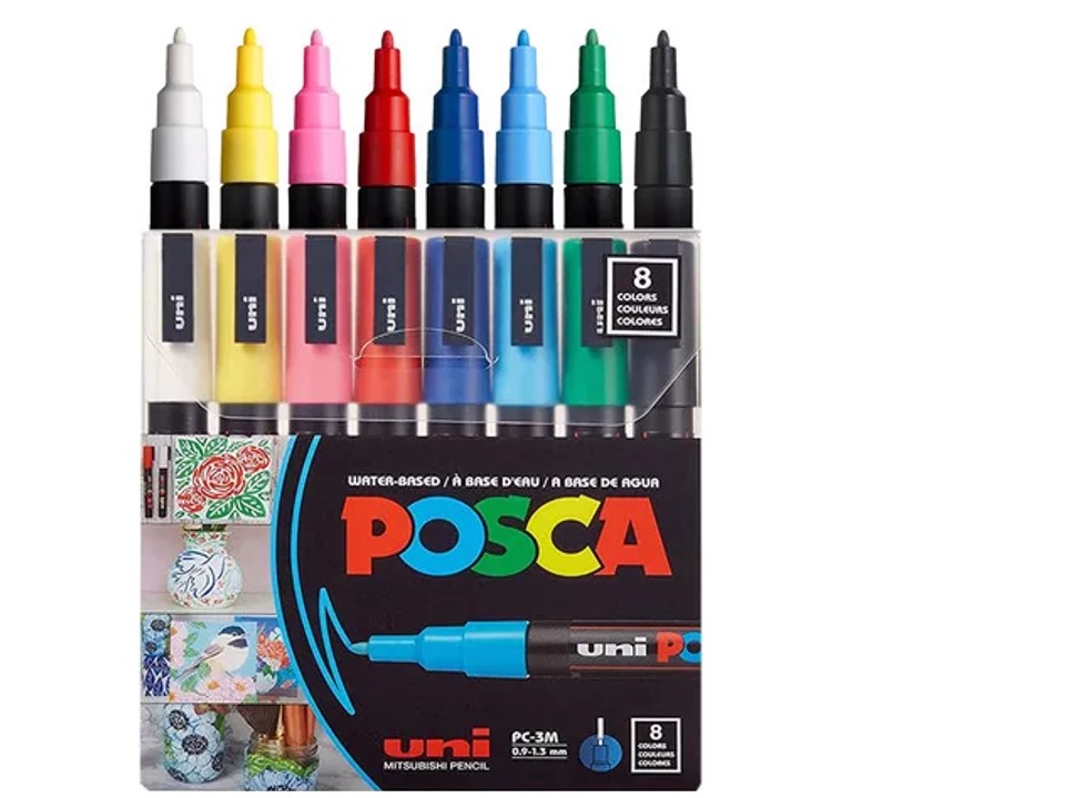 SET MARCADOR POSCA PC-3M 0.9 - 1.3MM 8 COLORES  1