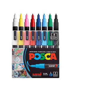 SET MARCADOR POSCA PC-3M 0.9 - 1.3MM 8 COLORES 