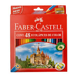 LAPICES DE COLORES FABER 48 COLORES MAS SACAPUNTA 