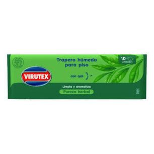 TRAPERO HUMEDO VIRUTEX PUREZA HERBAL X 10 UNIDADES ( CA )