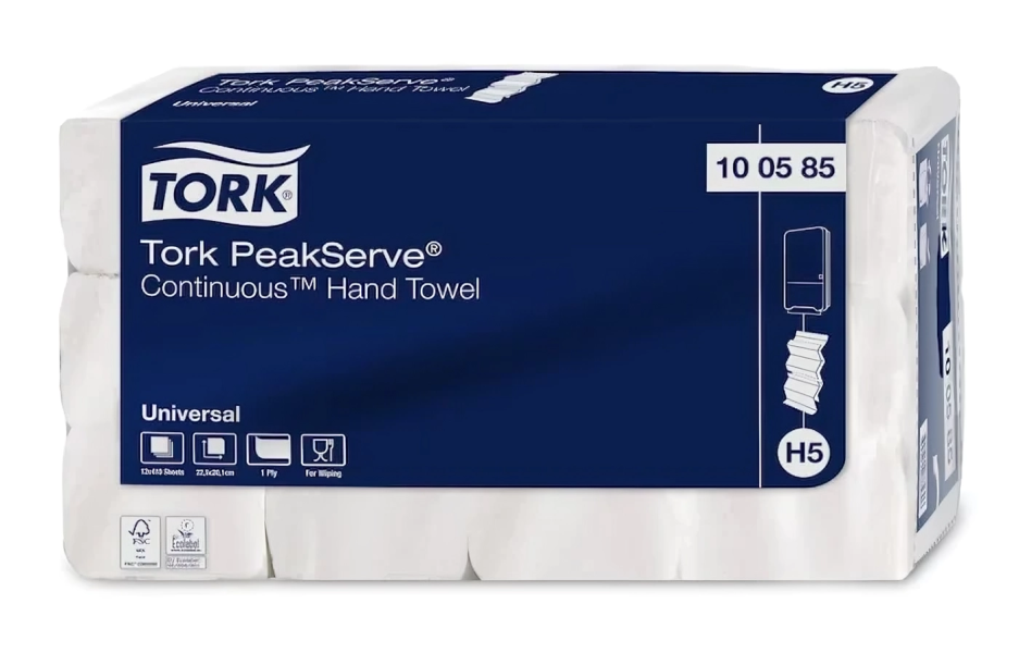TOALLA CONTINUA TORK PEAKSERVE UNIVERSAL 12 X 410 HOJAS 1