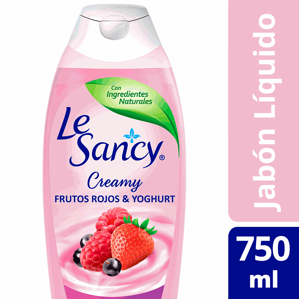 JABON LIQUIDO LE SANCY 750 ml. FRUTOS ROJOS Y YOGHURT 1