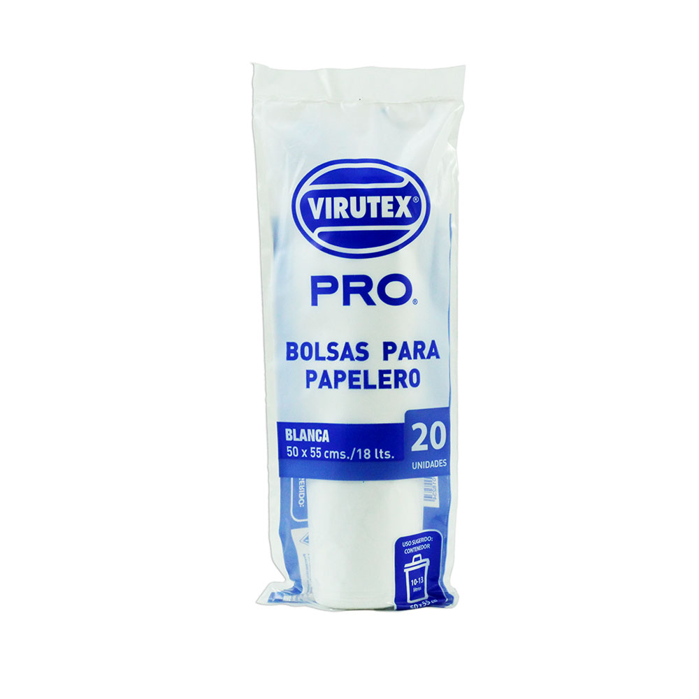 BOLSA BASURA VIRUTEX 50 X 55 VTX PRO  BLANCA (20 unidades) 1