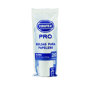 BOLSA BASURA VIRUTEX 50 X 55 VTX PRO  BLANCA (20 unidades)