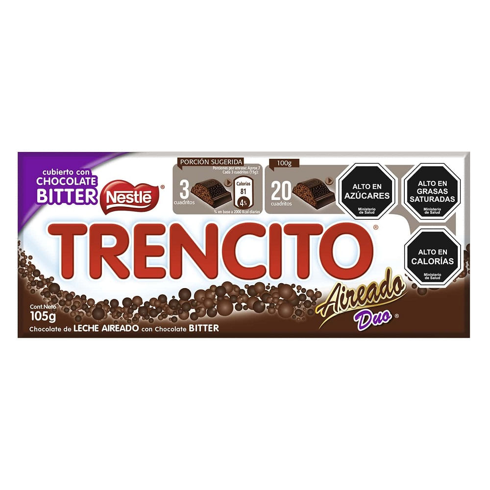 CHOCOLATE EN BARRA TRENCITO NESTLE AIREADO DUO 105GRS 1