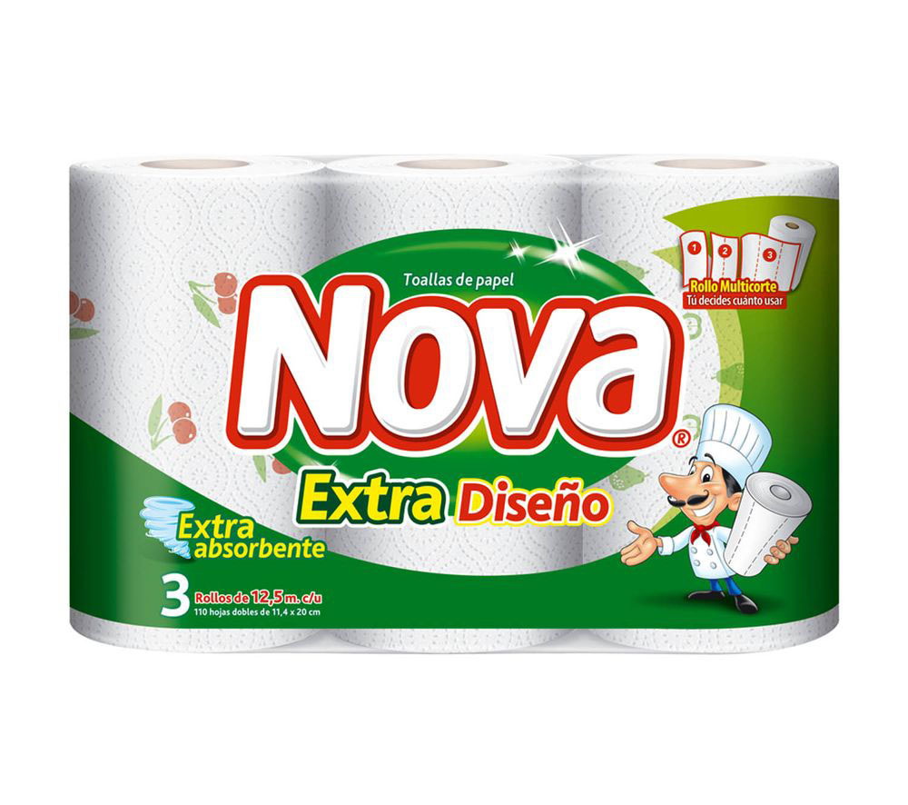 TOALLA NOVA EXTRA DISEÑO 12 MTS. X 3 UNID. 1