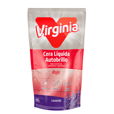 CERA LIQUIDA VIRGINIA D/P ROJA A/BRILLO LAVANDA 400 ML. 1