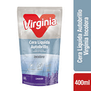 CERA LIQUIDA VIRGINIA D/P INCOLORA  A/BRILLO LAVANDA 400 ML.