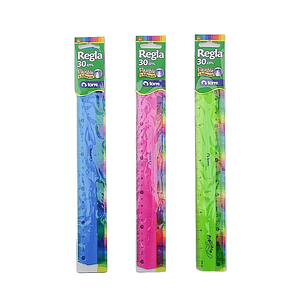 REGLA TORRE 30 CM FLEX. DIF/COLORES
