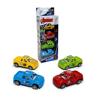 VEHICULOS SUPER HEROES AVENGERS 4 UNID.MARVEL  