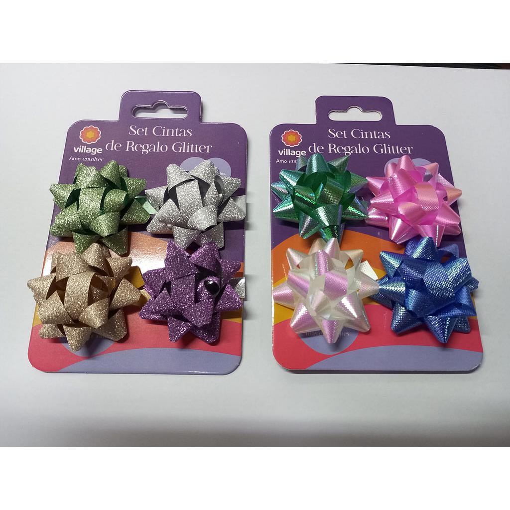 SET 4 CINTA DE REGALO VILLAGE PRO PEQUEÑA GLITTER 1