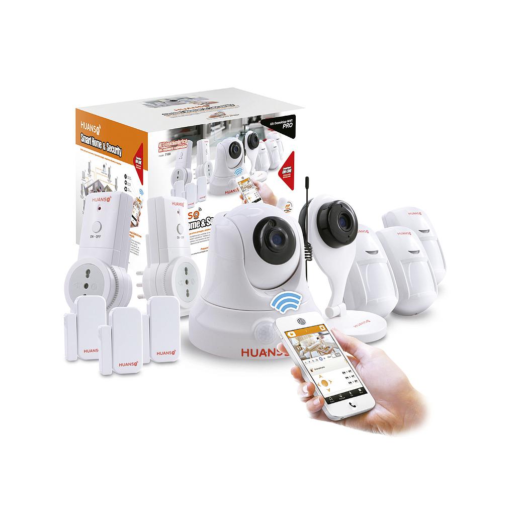 KIT CAMARAS IP  DE SEG. HUANSO C/VISION NOCTURNA/ROTACION 360° E INCLINACION 90°/ SLOT PARA MICRO SD/ RES. 720P 1